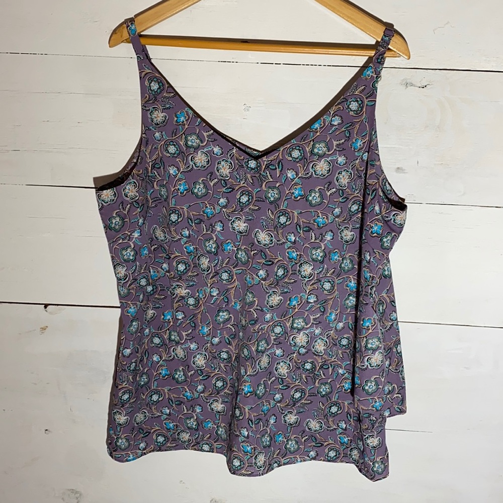 Cabi purple layered tank XL #3453 B